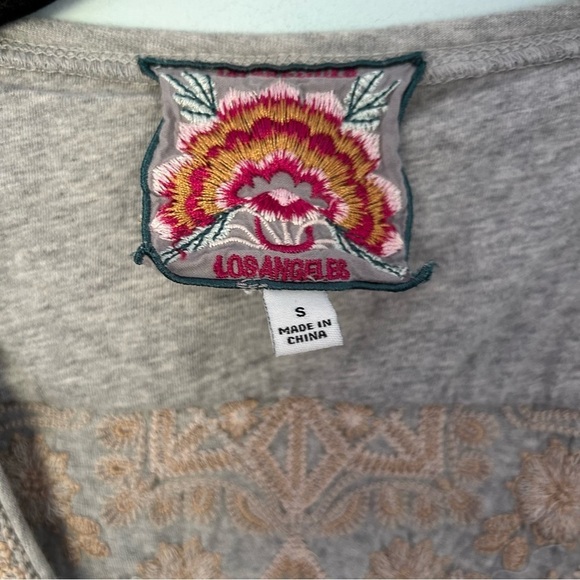 Johnny Was Gray Kemi Knit Drape Short Sleeve Blouse Size Small - Picture 11 of 14